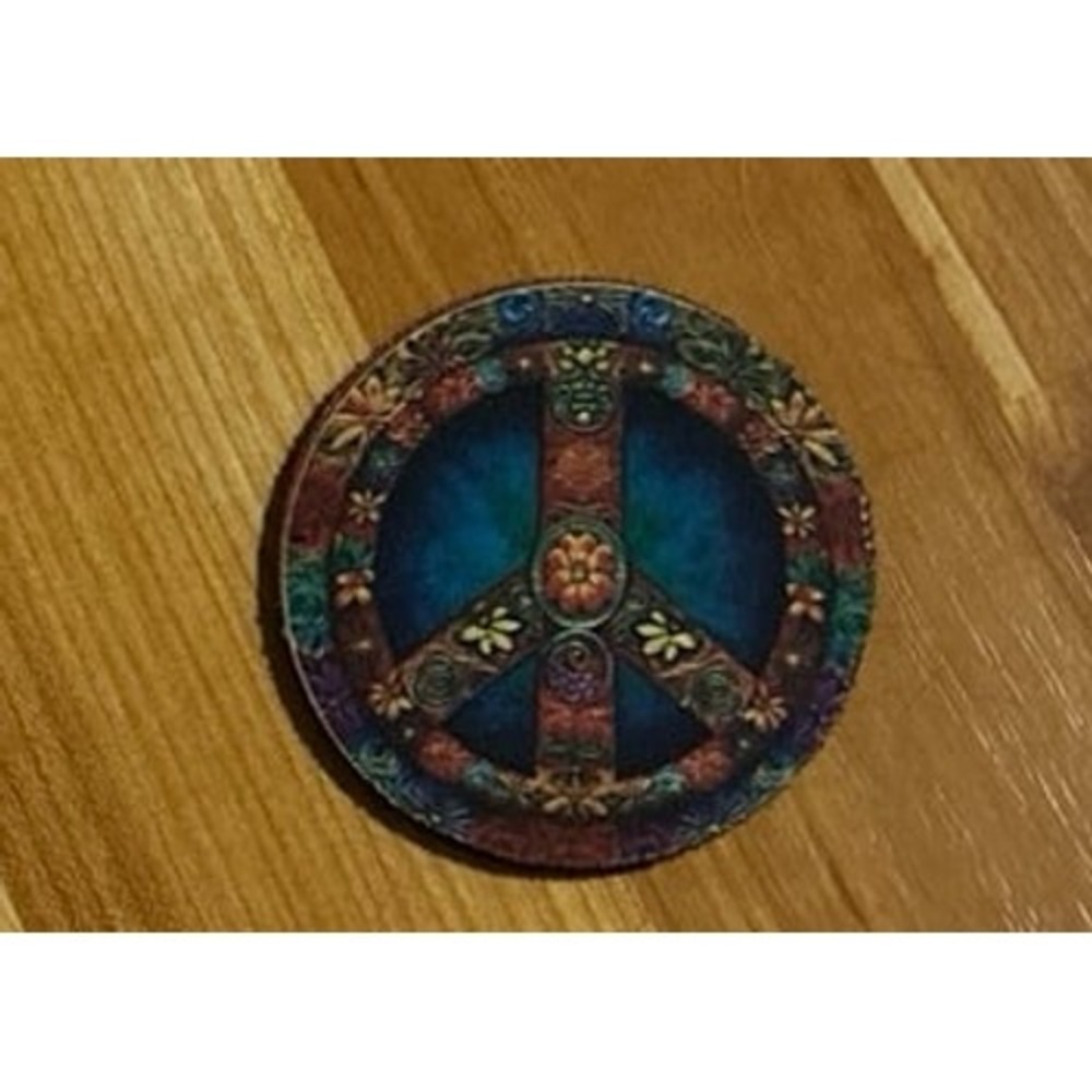 Flower Peace‎ Symbol Car Coasters